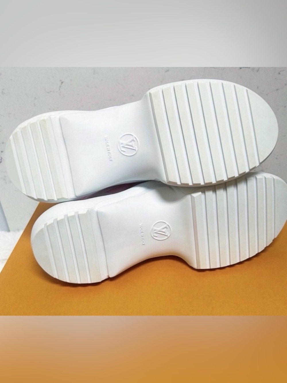 Louis Vuitton Pink and White Archlight-Style Lace-Up Sneakers - Picture 7 of 10